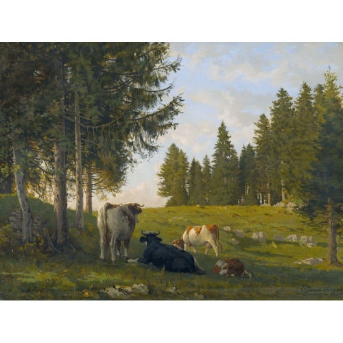 �DOUARD JEANMAIRE : Vaches � La Joux-Perret (DOBIASCHOFSKY AUKTIONEN AG)