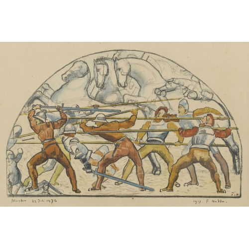 FERDINAND HODLER : 'Die Schlacht bei Murten 22. Juli 1476' (DOBIASCHOFSKY AUKTIONEN AG)