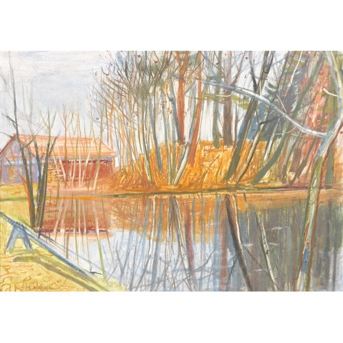 MAX FRANZ BR�TSCHLIN : Herbstliche Uferpartie (DOBIASCHOFSKY AUKTIONEN AG)