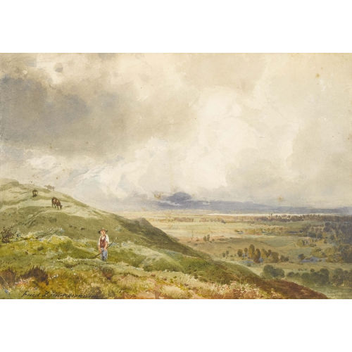FRIEDRICH ZIMMERMANN : Bauer in h�geliger Landschaft (DOBIASCHOFSKY AUKTIONEN AG)