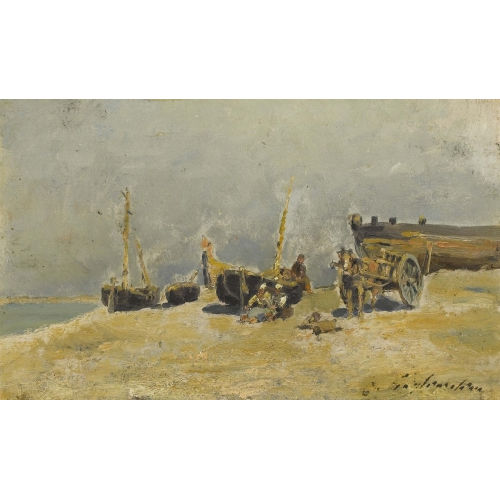 JULIEN GUSTAVE GAGLIARDINI : Fischer am Strand (DOBIASCHOFSKY AUKTIONEN AG)