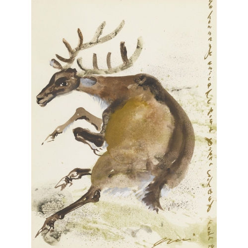 HANS ERNI : Liegender Hirsch (DOBIASCHOFSKY AUKTIONEN AG)