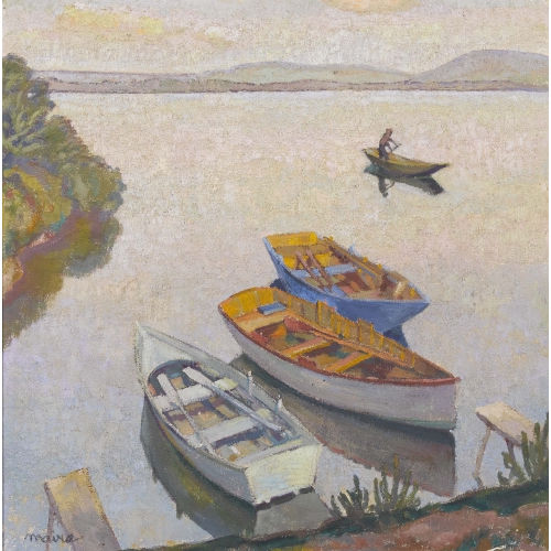 FERDINAND HENRI MAIRE : Ruderboote am Seeufer (DOBIASCHOFSKY AUKTIONEN AG)