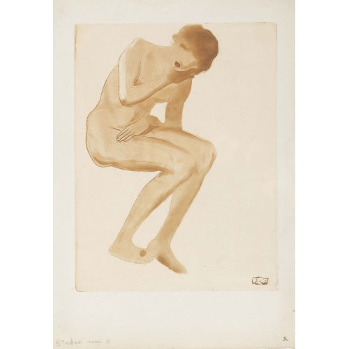 TH�OPHILE-ALEXANDRE STEINLEN : 'Nu assis � la t�te pench�e' (DOBIASCHOFSKY AUKTIONEN AG)