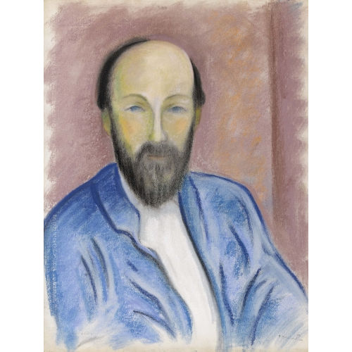 TH�OPHILE-ALEXANDRE STEINLEN : Portr�t eines Herrn in blauem Jacket (DOBIASCHOFSKY AUKTIONEN AG)