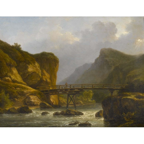 ALEXANDRE CALAME : Gebirgsbach mit Holzbr�cke (DOBIASCHOFSKY AUKTIONEN AG)