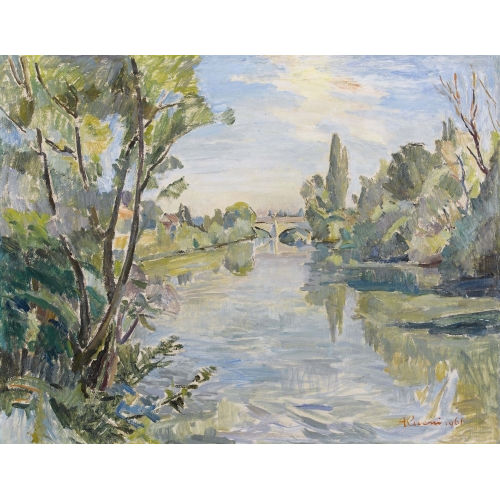 AUGUST CUENI : Landschaft bei Dornachbrugg (DOBIASCHOFSKY AUKTIONEN AG)
