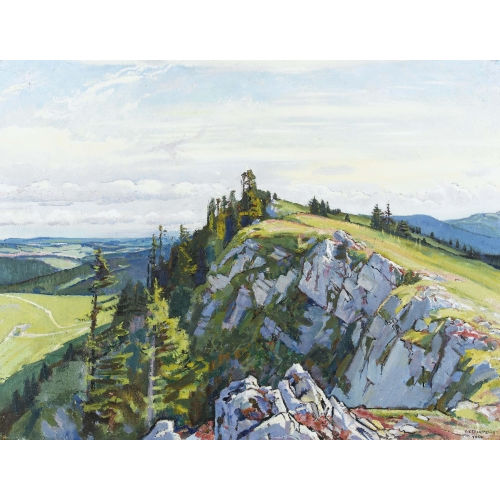 CHARLES L′EPLATTENIER : 'Matin sur les rochers Brun' (DOBIASCHOFSKY AUKTIONEN AG)