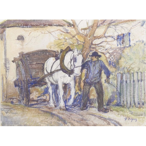 FRAN�OIS LOUIS JAQUES : Bauer mit Fuhrwerk (DOBIASCHOFSKY AUKTIONEN AG)