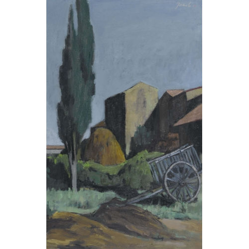 JEANNE) JANEB� (EIGTL. BARRAUD-PELLET : Bauernhofpartie mit Heuschober (DOBIASCHOFSKY AUKTIONEN AG)