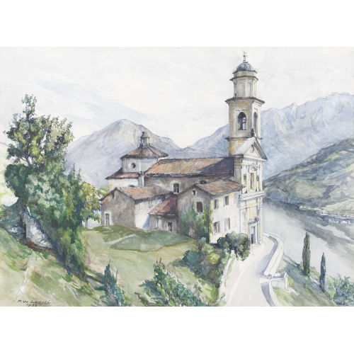 PAUL WERNER LOOSLI : Kirche am Lago Maggiore (DOBIASCHOFSKY AUKTIONEN AG)