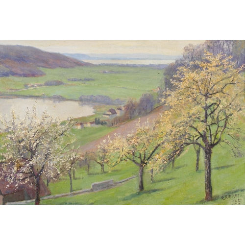 ROBERT KIENER : Fr�hlingslandschaft mit Obstb�umen (DOBIASCHOFSKY AUKTIONEN AG)