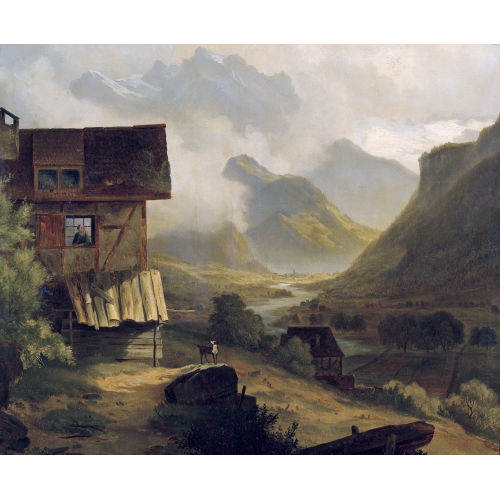 JAKOB JOSEPH ZELGER : Weites Tal mit Bauernhaus (DOBIASCHOFSKY AUKTIONEN AG)