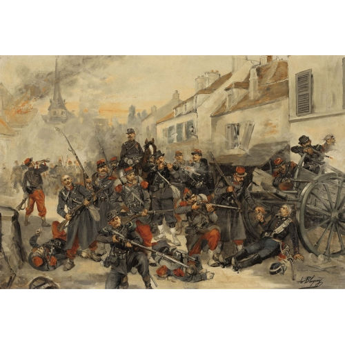 ALBERT BLIGNY : Kriegsszene in einer franz�sischen Stadt (DOBIASCHOFSKY AUKTIONEN AG)