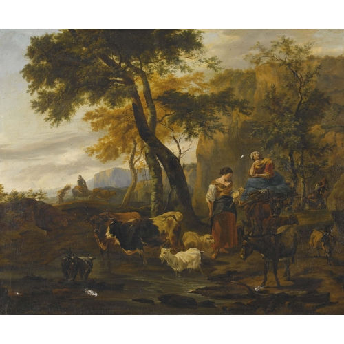 NICOLAES PIETERSZ. BERCHEM : Sch�ferinnen mit ihrer Herde (DOBIASCHOFSKY AUKTIONEN AG)