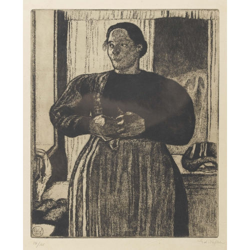 �DOUARD VALLET : 'Paysanne s′habillant' (DOBIASCHOFSKY AUKTIONEN AG)