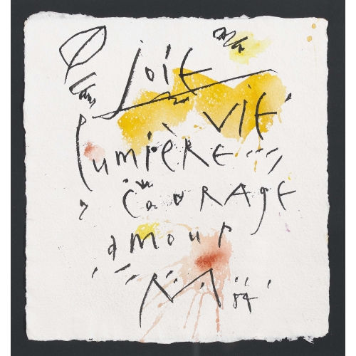 RUDOLF MUMPRECHT : 'Joie vie lumi�re courage amour' (DOBIASCHOFSKY AUKTIONEN AG)