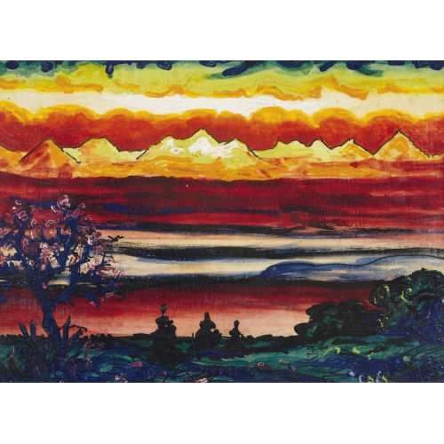 ANDR� JEAN EVARD : Berglandschaft im Abendrot (DOBIASCHOFSKY AUKTIONEN AG)
