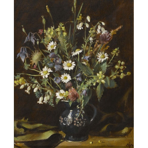 ALFRED ANKLIN : Wiesenblumenstrauss in einem Krug (DOBIASCHOFSKY AUKTIONEN AG)