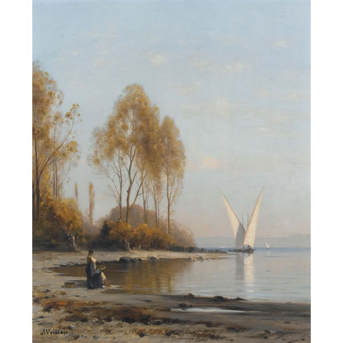AUGUSTE LOUIS VEILLON : Barque sur le L�man (DOBIASCHOFSKY AUKTIONEN AG)