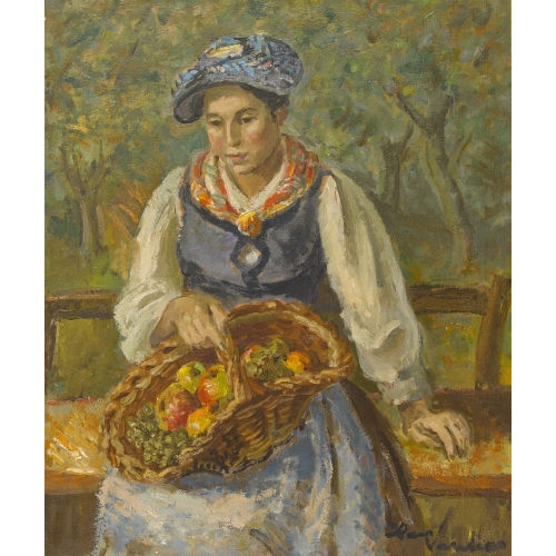HANS VAUTIER : 'Junge B�uerin von Evol�ne (Valais)' (DOBIASCHOFSKY AUKTIONEN AG)