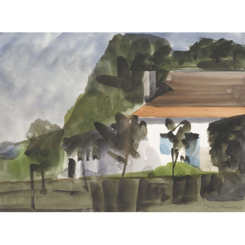ALBERT CHAVAZ : La maison aux volets bleus (DOBIASCHOFSKY AUKTIONEN AG)
