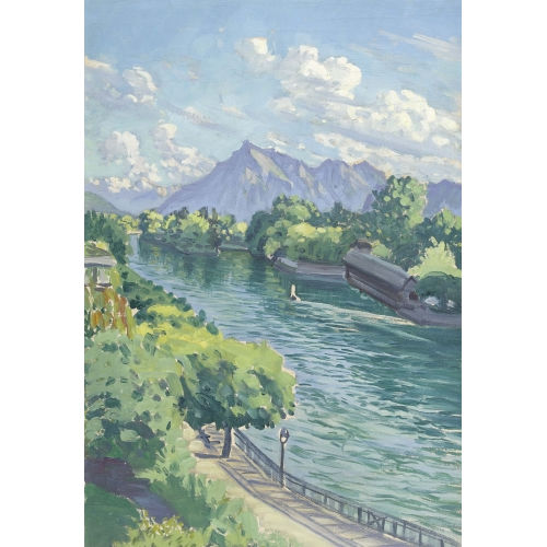 WALDEMAR THEOPHIL FINK : 'Sommertag bei Thun' (DOBIASCHOFSKY AUKTIONEN AG)