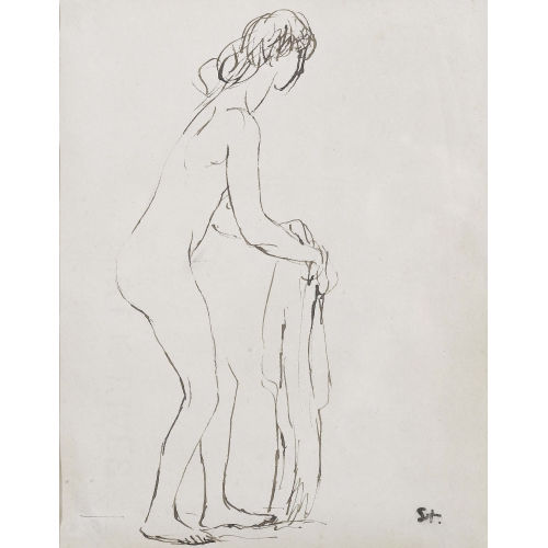 TH�OPHILE-ALEXANDRE STEINLEN : Stehendes unbekleidetes M�dchen (DOBIASCHOFSKY AUKTIONEN AG)