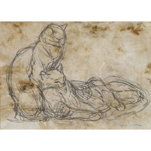 TH�OPHILE-ALEXANDRE STEINLEN : Deux chats (DOBIASCHOFSKY AUKTIONEN AG)