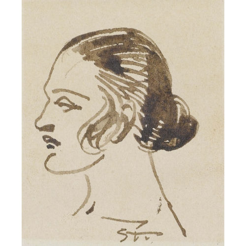 TH�OPHILE-ALEXANDRE STEINLEN : Profil de femme (DOBIASCHOFSKY AUKTIONEN AG)