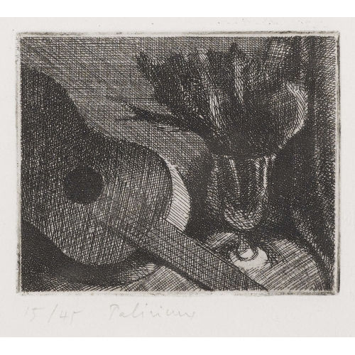 G�RARD DE PAL�ZIEUX : 'Mandoline et fleurs dans un vase' (DOBIASCHOFSKY AUKTIONEN AG)