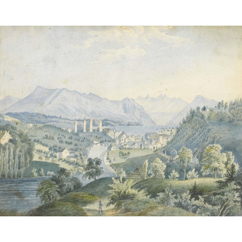 JOHANN BAPTIST MARZOHL : Blick auf Luzern, Rigi und Vierwaldst�ttersee (DOBIASCHOFSKY AUKTIONEN AG)
