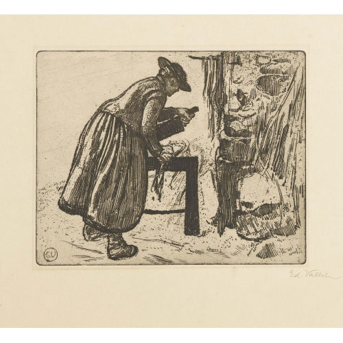 �DOUARD VALLET : 'Paysanne battant le chanvre' (DOBIASCHOFSKY AUKTIONEN AG)