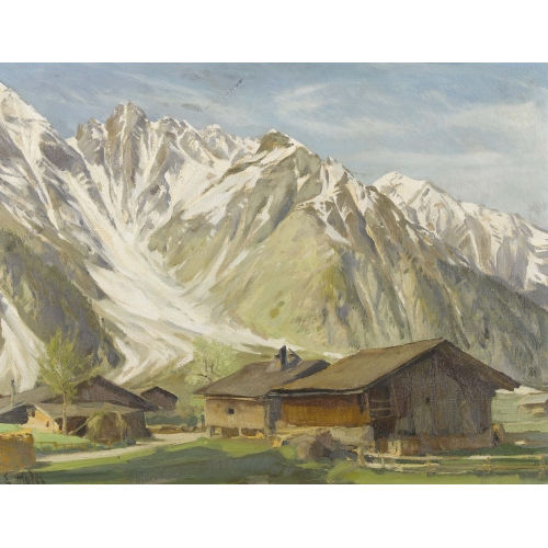 ERNST II HODEL : Berglandschaft mit Bauerndorf (DOBIASCHOFSKY AUKTIONEN AG)