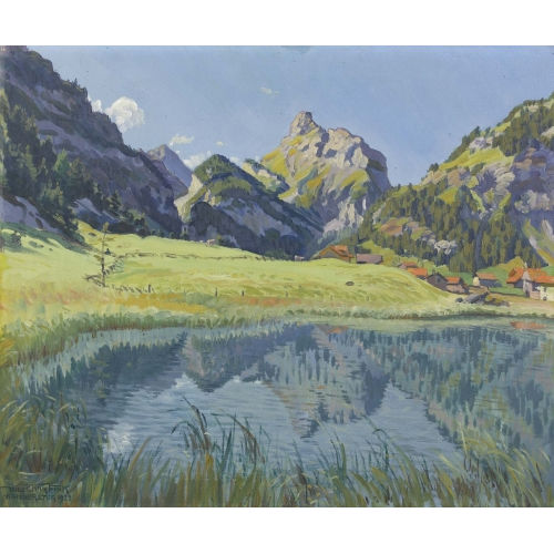 WALDEMAR THEOPHIL FINK : 'Herbstmorgen bei Kandersteg' (DOBIASCHOFSKY AUKTIONEN AG)
