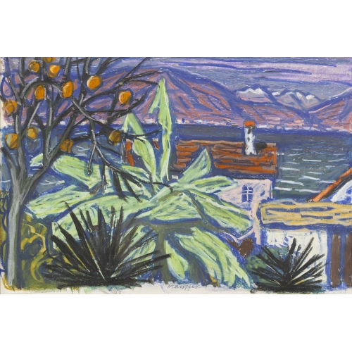 FRED STAUFFER : Seelandschaft mit Apfelbaum (DOBIASCHOFSKY AUKTIONEN AG)