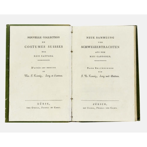 FRANZ NIKLAUS K�NIG : 'Nouvelle Collection de Costumes Suisses des XXII Cantons' (DOBIASCHOFSKY AUKTIONEN AG)