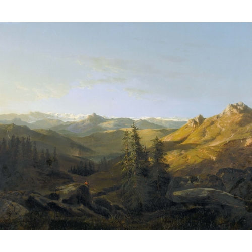 ALEXANDRE CALAME : Effet de soleil sur les hautes Alpes du Valais (DOBIASCHOFSKY AUKTIONEN AG)