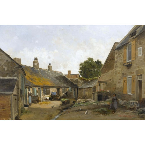 LOUIS �MILE DARDOIZE : Bauernhofszene mit H�hnern (DOBIASCHOFSKY AUKTIONEN AG)