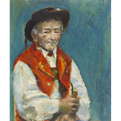 PAUL JAKOB) PAOLO (EIGTL. M�LLER : Appenzeller Bauer mit Pfeife (DOBIASCHOFSKY AUKTIONEN AG)