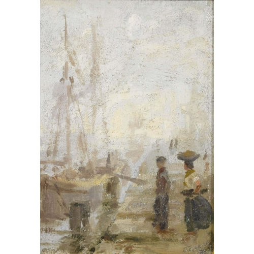 ACHILLE TALARICO : Due figure al porto (DOBIASCHOFSKY AUKTIONEN AG)