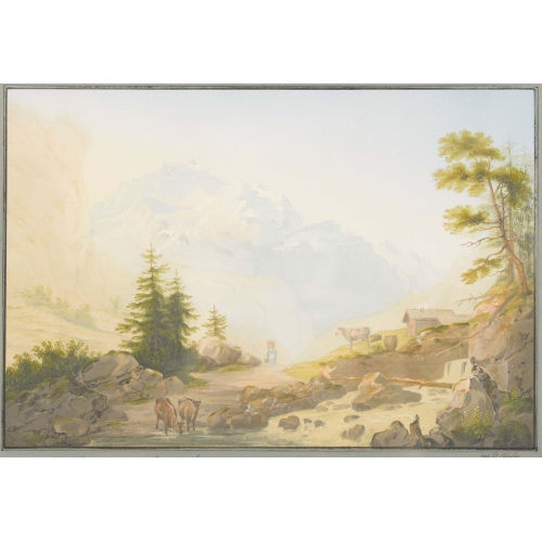 JOHANN LUDWIG BLEULER : Blick auf die Jungfrau (DOBIASCHOFSKY AUKTIONEN AG)
