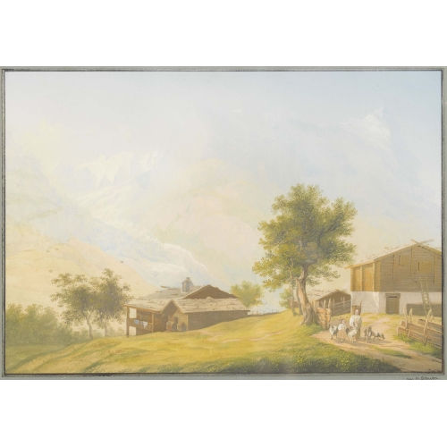 JOHANN LUDWIG BLEULER : Vue du Glacier de Grindelwald (DOBIASCHOFSKY AUKTIONEN AG)