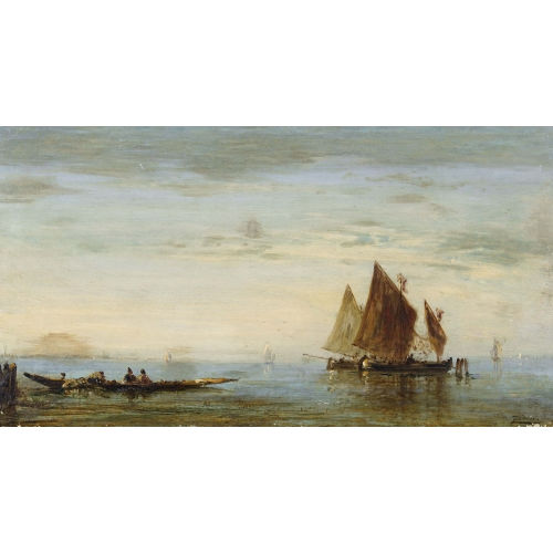 F�LIX FRAN�OIS GEORGES PHILIBERT ZIEM : Boote in der Lagune von Venedig (DOBIASCHOFSKY AUKTIONEN AG)