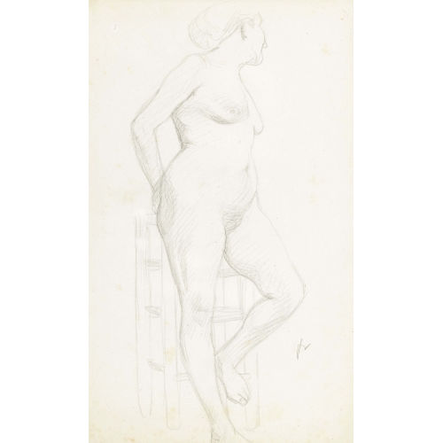 F�LIX VALLOTTON : 'Nu appuy� contre un escabeau' (DOBIASCHOFSKY AUKTIONEN AG)