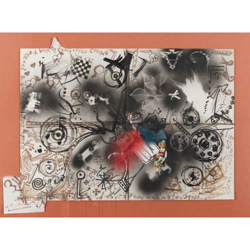 JEAN TINGUELY : 'Merry Christmas & Viva Ferrari & Guet′s Neus Johr 1990' (DOBIASCHOFSKY AUKTIONEN AG)