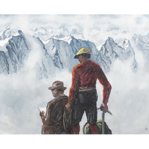 ALEX WALTER DIGGELMANN : Bergsteiger auf dem Gipfel der Jungfrau (DOBIASCHOFSKY AUKTIONEN AG)