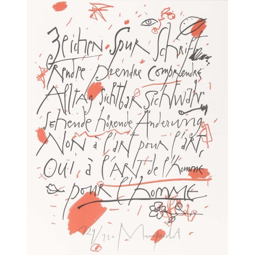 RUDOLF MUMPRECHT : 'Zeichen Spur Schrift' (DOBIASCHOFSKY AUKTIONEN AG)