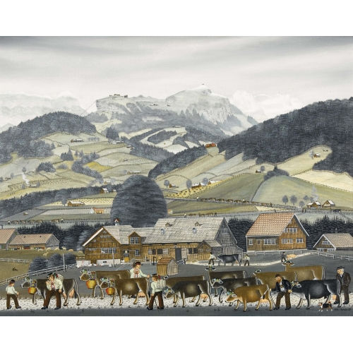 ALBERT MANSER : 'Heimkehr von der Viehschau in Appenzell' (DOBIASCHOFSKY AUKTIONEN AG)