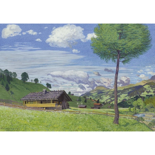 WALDEMAR THEOPHIL FINK : Sommerlandschaft bei Adelboden (DOBIASCHOFSKY AUKTIONEN AG)